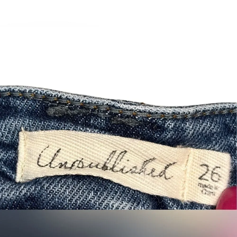 Unpublished Distressed Denim Shorts Size 26 Raw Hem Cutoff Festival Y2K